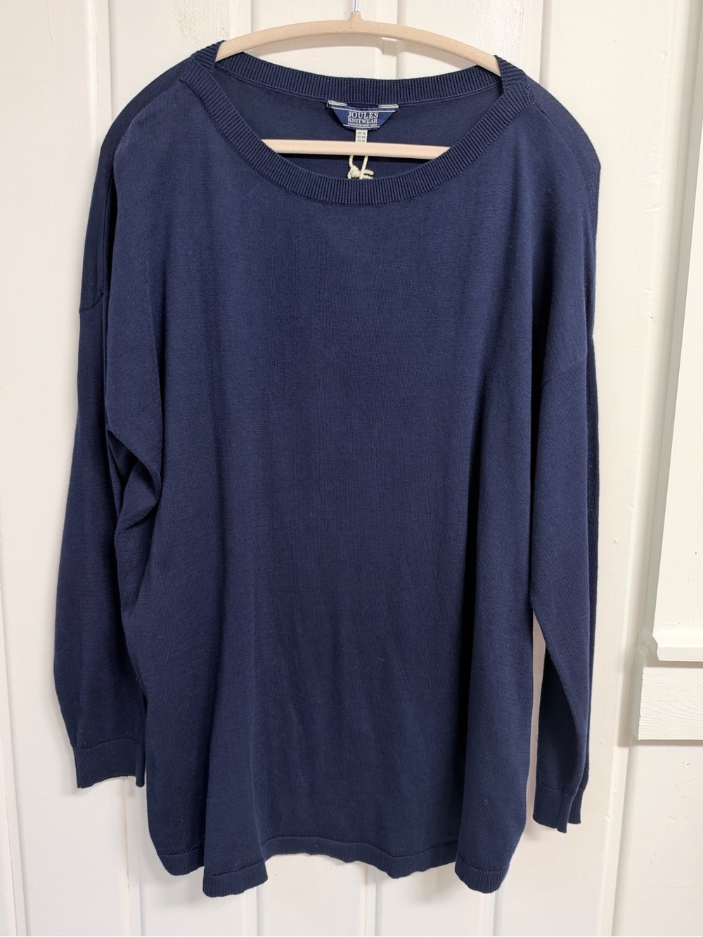 Joules Kerry Navy Blue 100% Cotton Knit Sweater Size 14 NWT